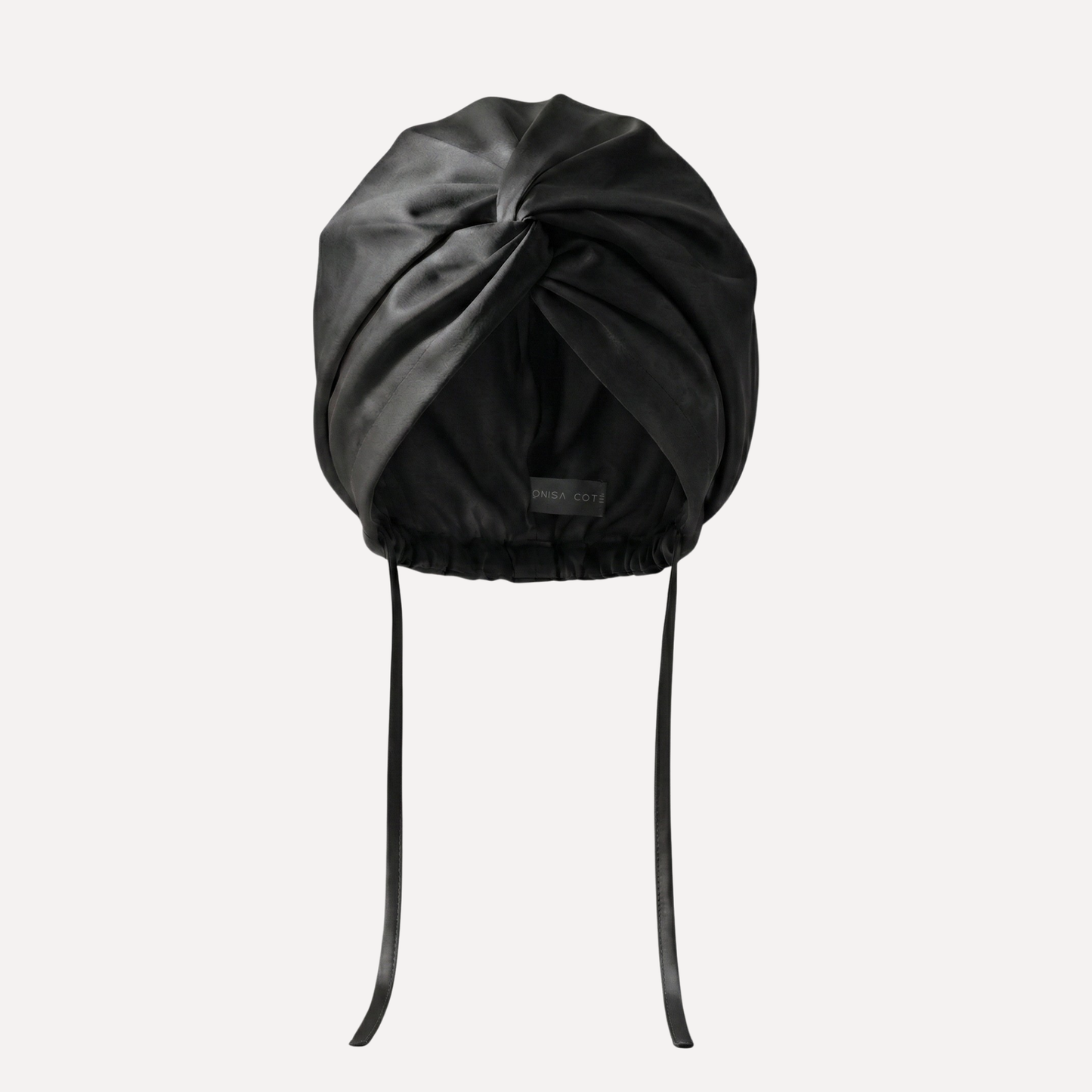 Turbante de seda negro onisa cote