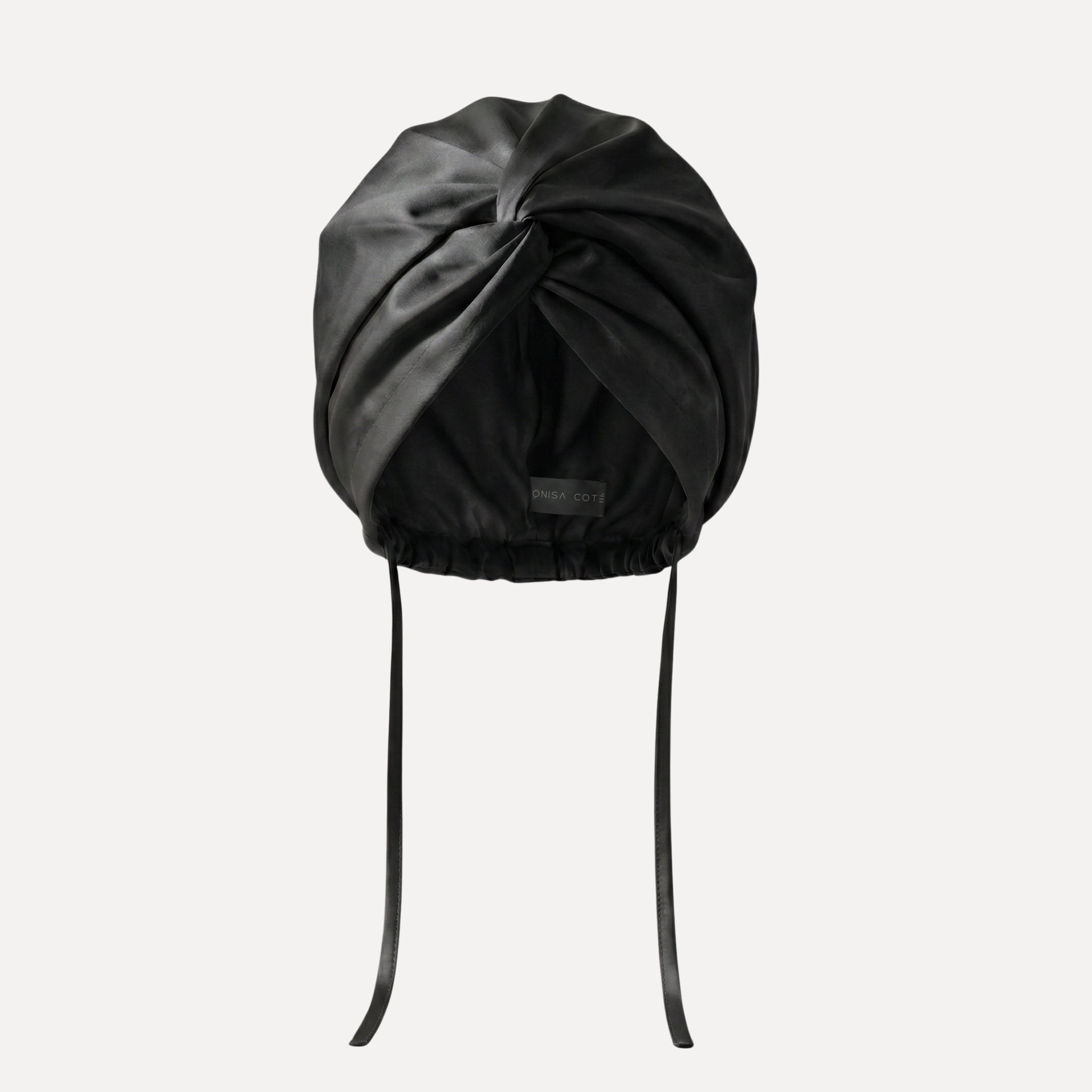 Turbante de seda negro onisa cote