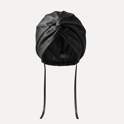 Turbante de seda negro onisa cote