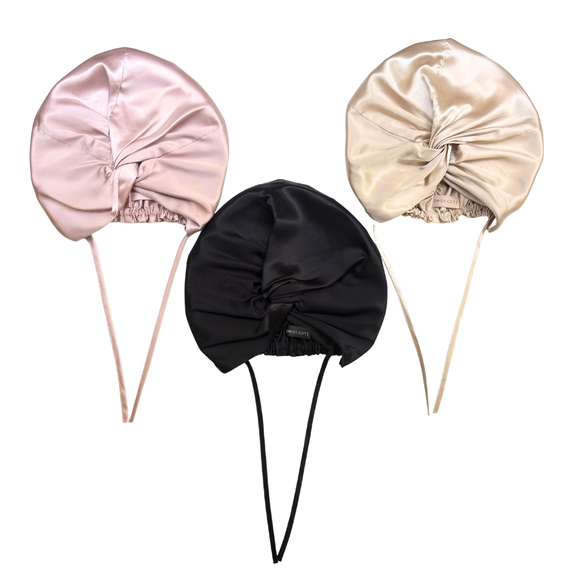 turbante de seda rosa de Onisa Coté