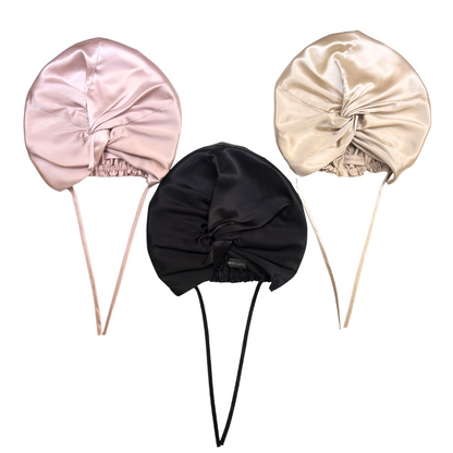 turbante de seda rosa de Onisa Coté